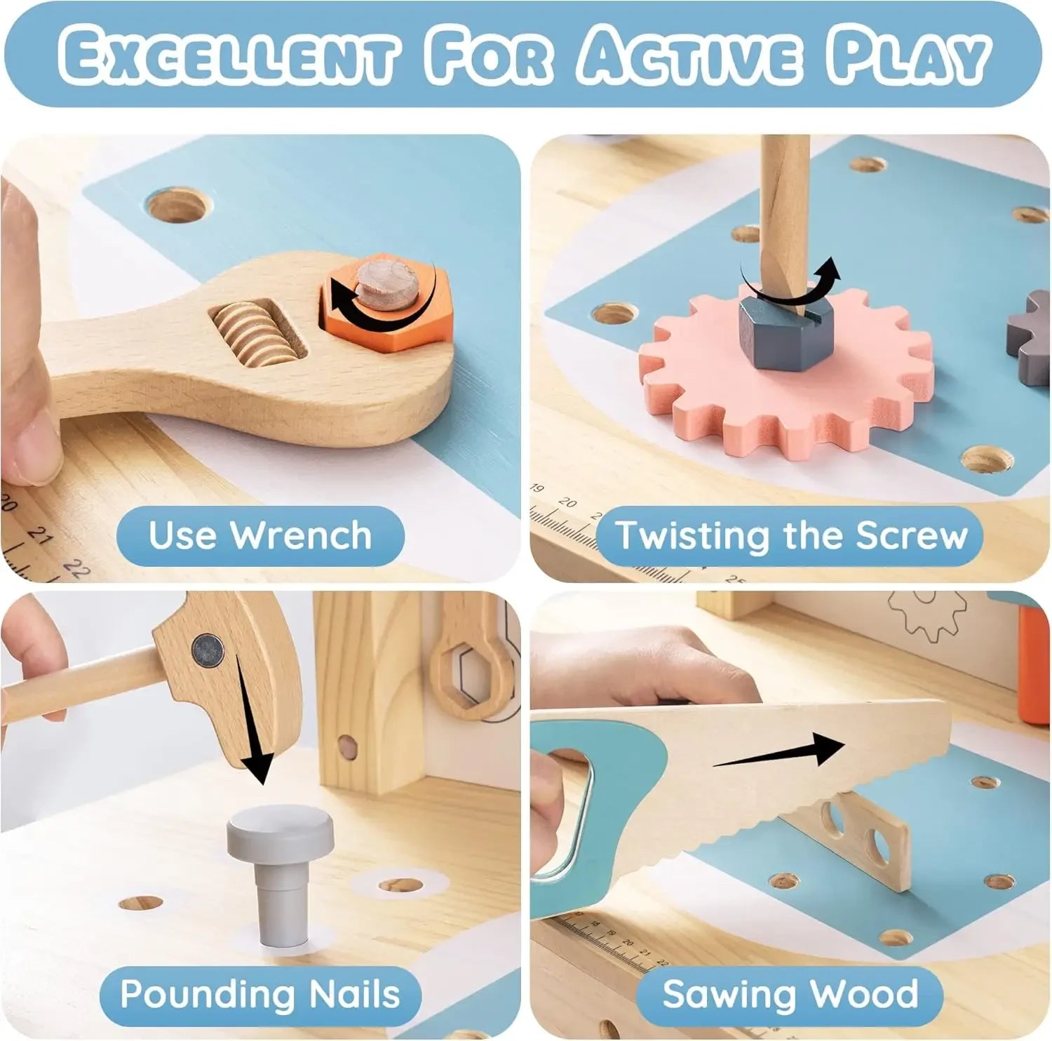 Établi de Bricolage en Bois Montessori