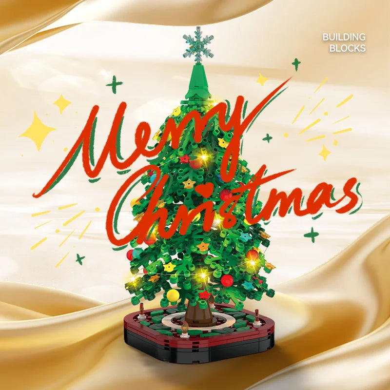 Sapin de Noël en Briques de Construction Lumineux Montessori