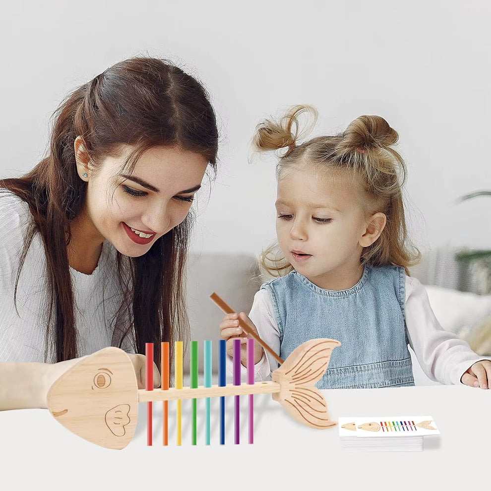 Jeu d'Encastrement en Bois Poisson Montessori