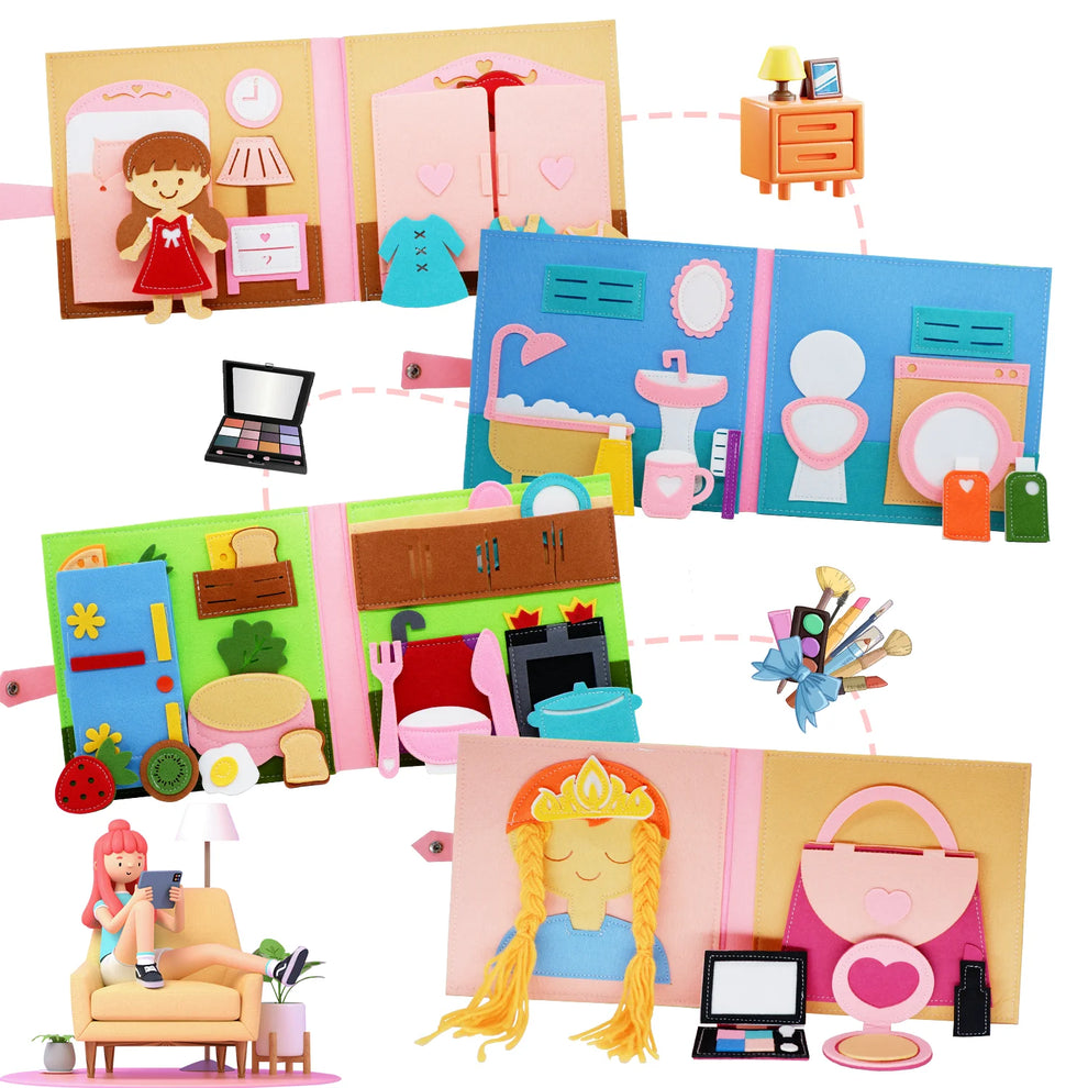 Livre Sensoriel en Feutrine Maison Montessori