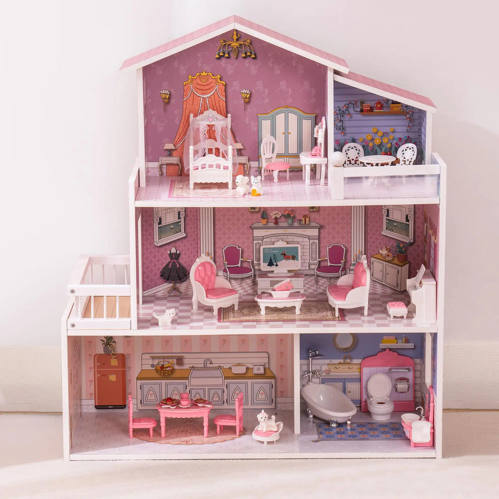 Grande Maison de Poupée en Bois Montessori