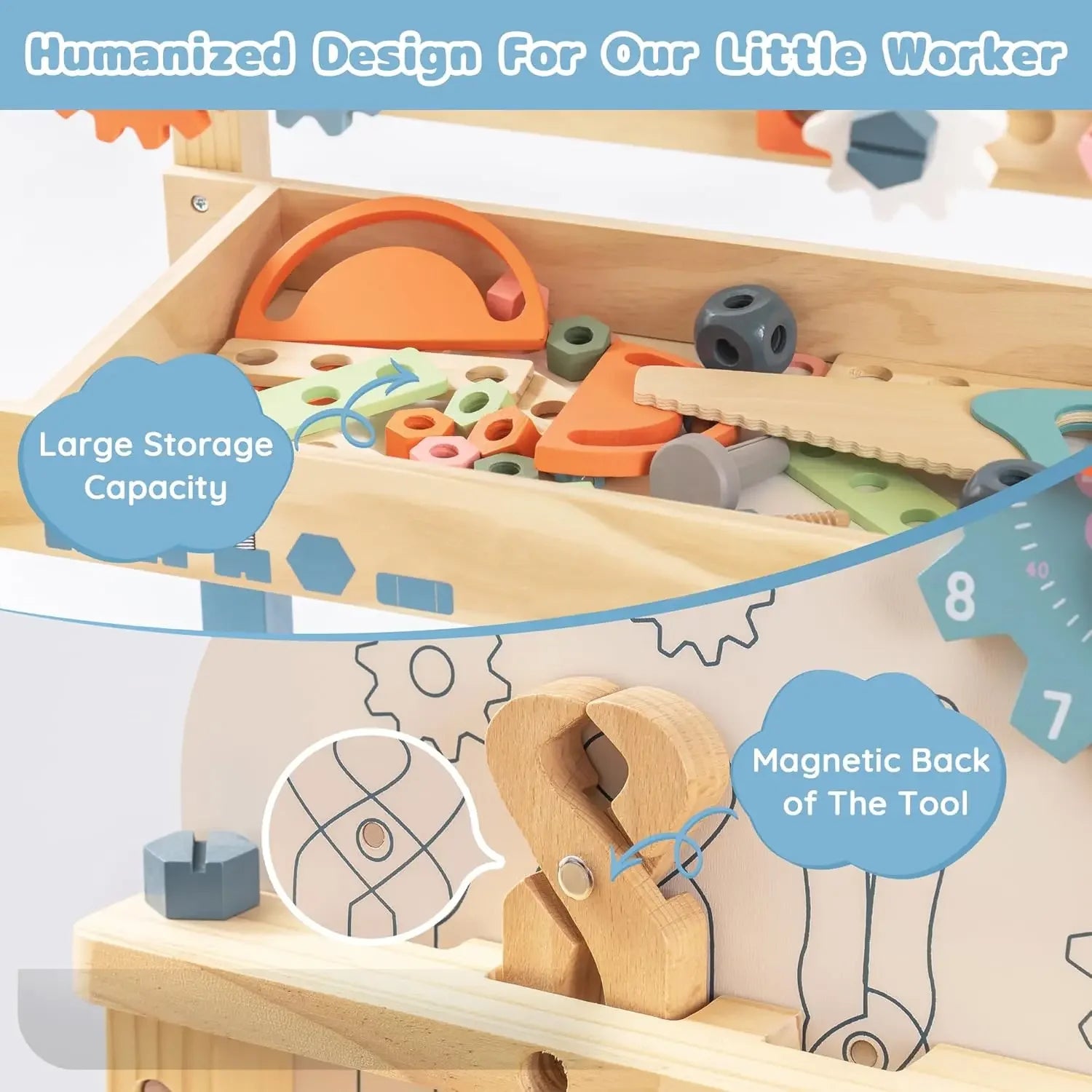 Établi de Bricolage en Bois Montessori