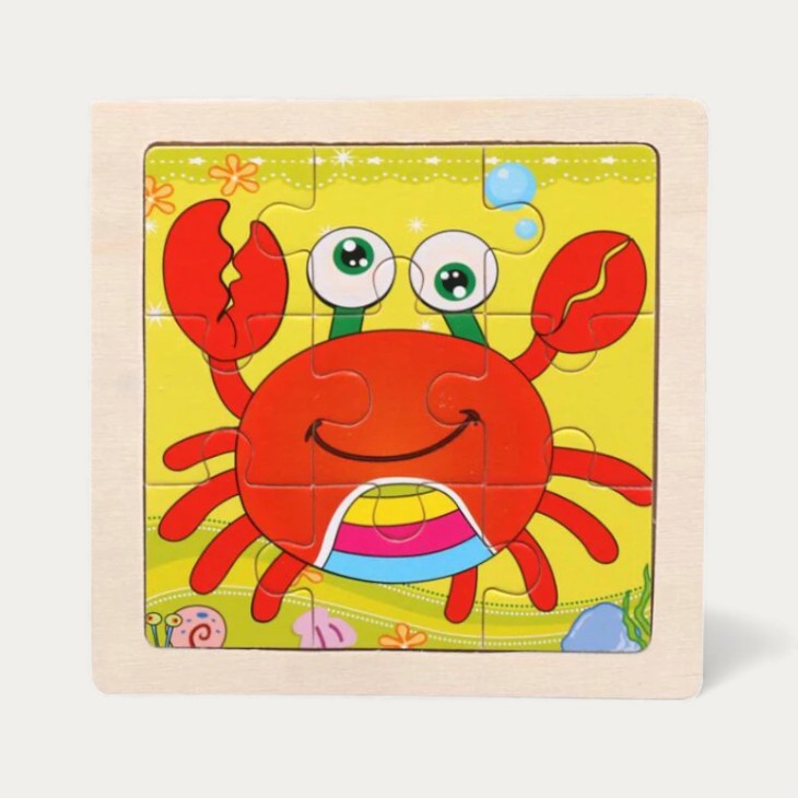 Mini Puzzle en Bois Animaux 9 Pièces