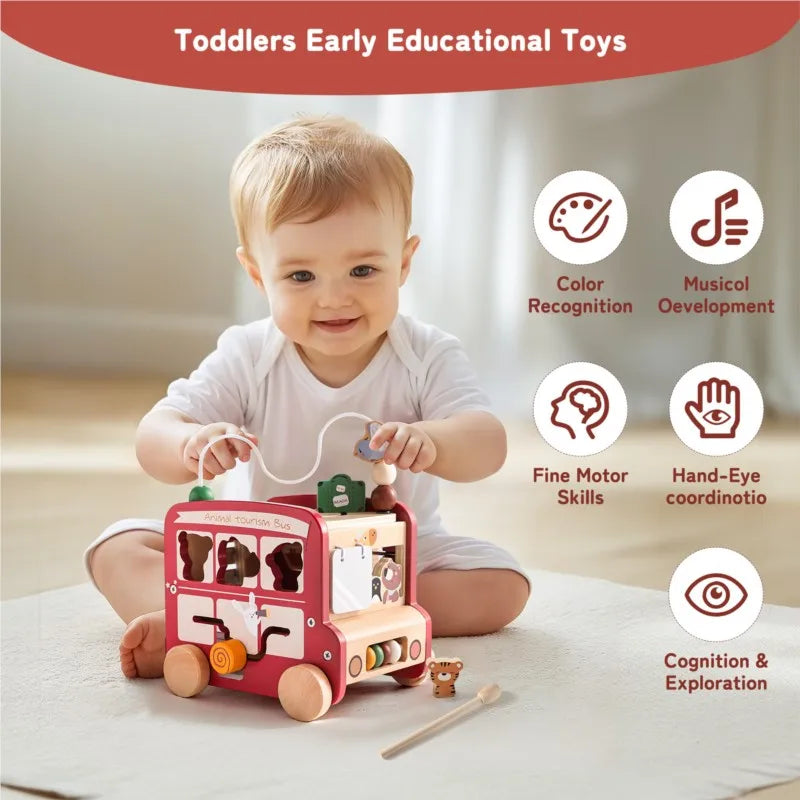 Bus d'Activités en Bois Montessori
