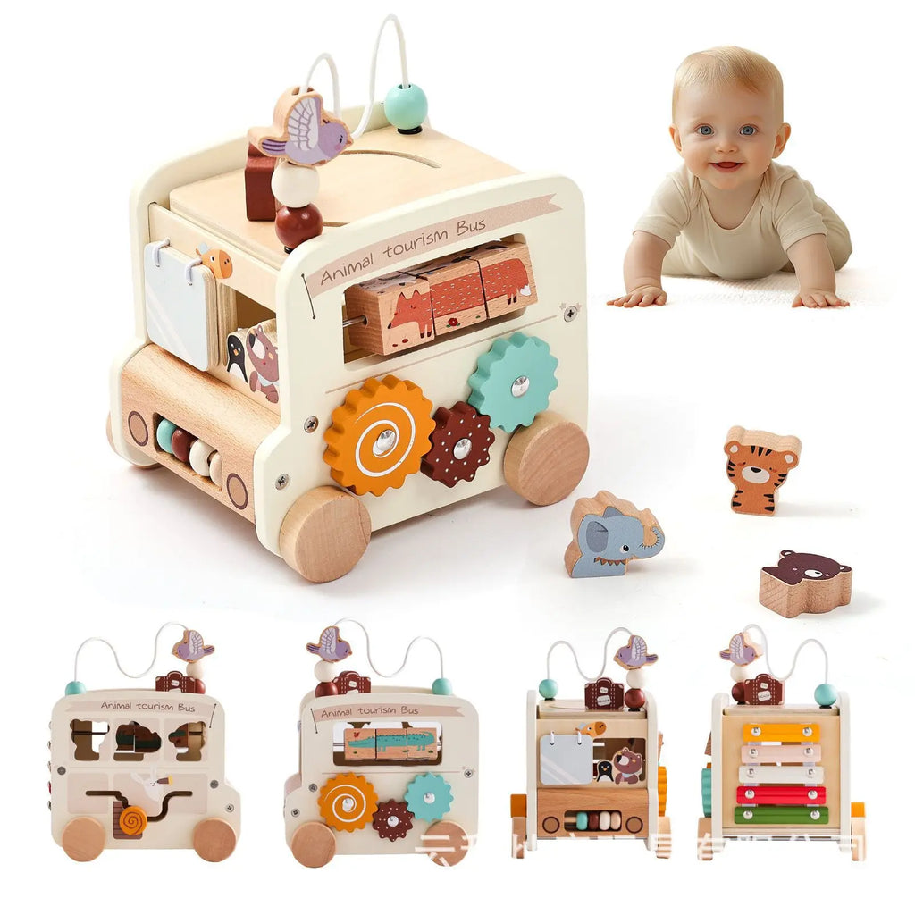 Bus d'Activités en Bois Montessori