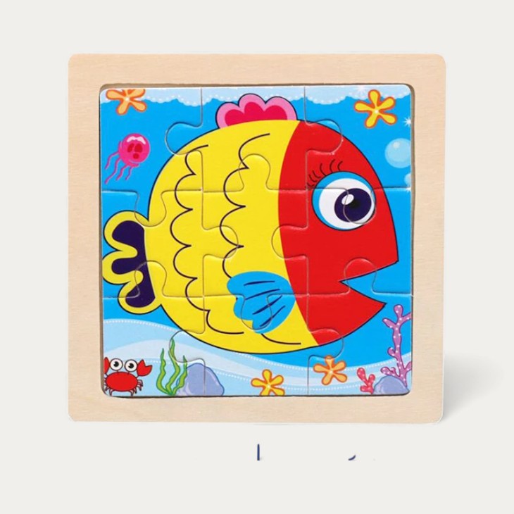 Mini Puzzle en Bois Animaux 9 Pièces