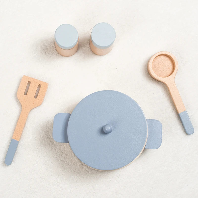 Set de Cuisine Miniature en Bois Montessori