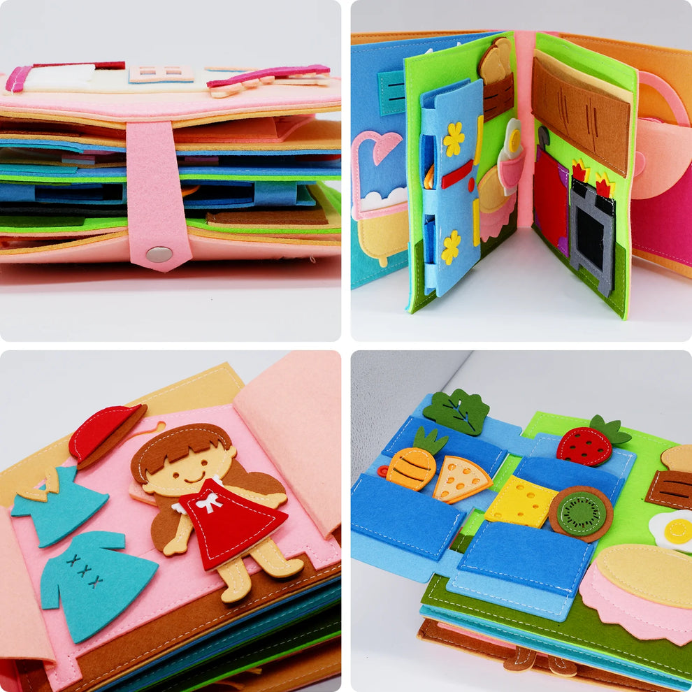 Livre Sensoriel en Feutrine Maison Montessori