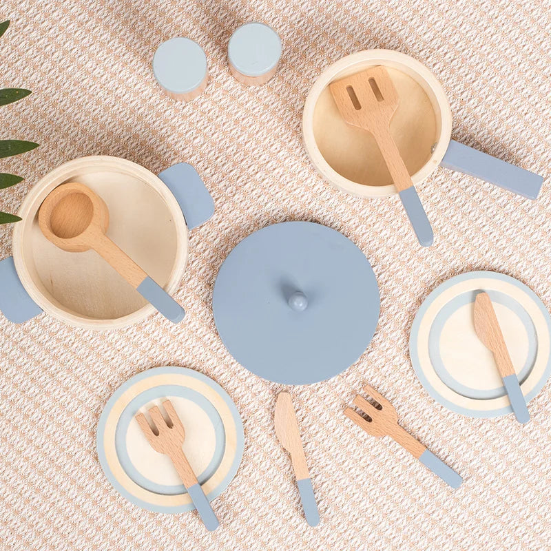 Set de Cuisine Miniature en Bois Montessori