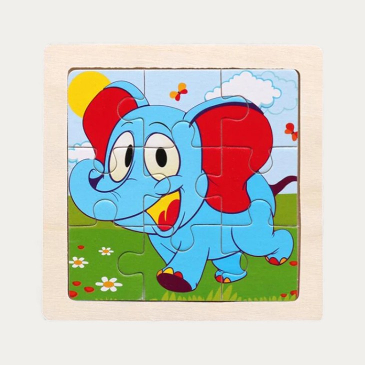 Mini Puzzle en Bois Animaux 9 Pièces