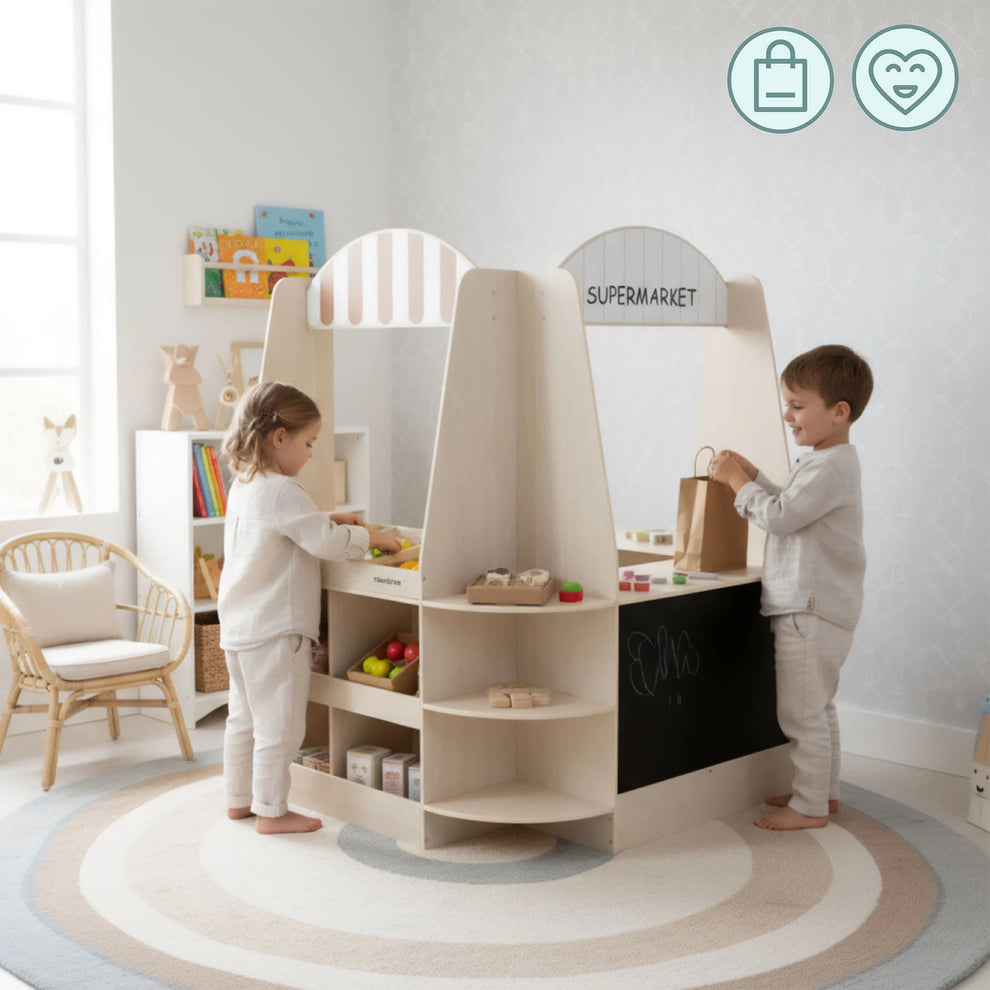 Grande Épicerie Marchande en Bois Montessori