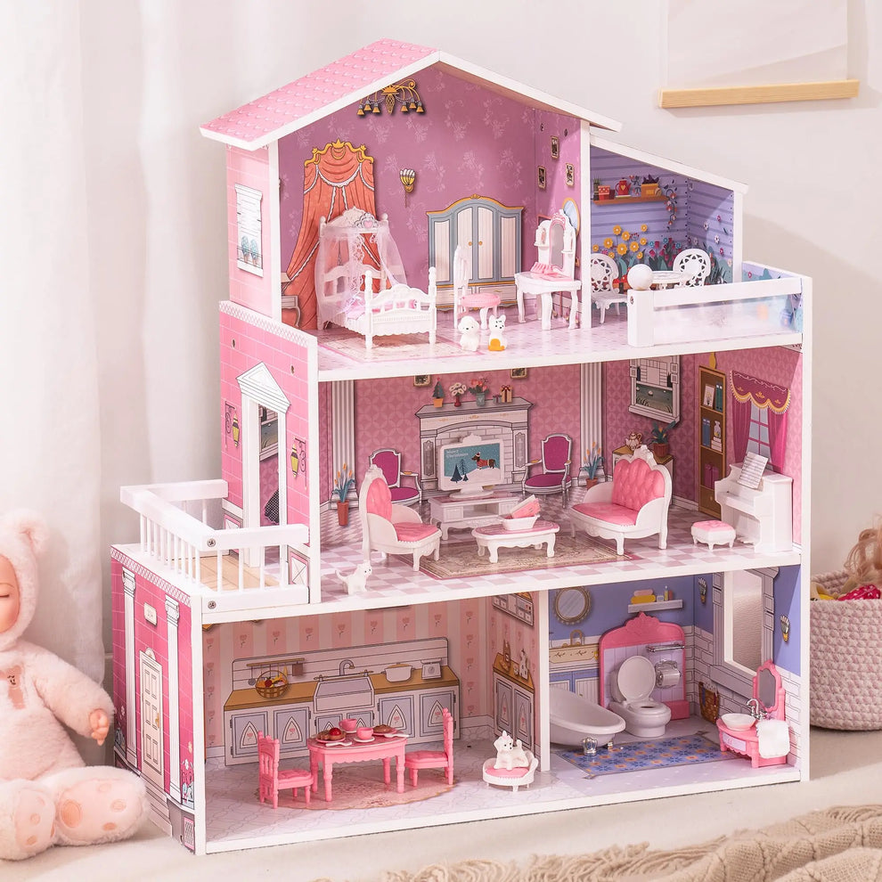 Grande Maison de Poupée en Bois Montessori