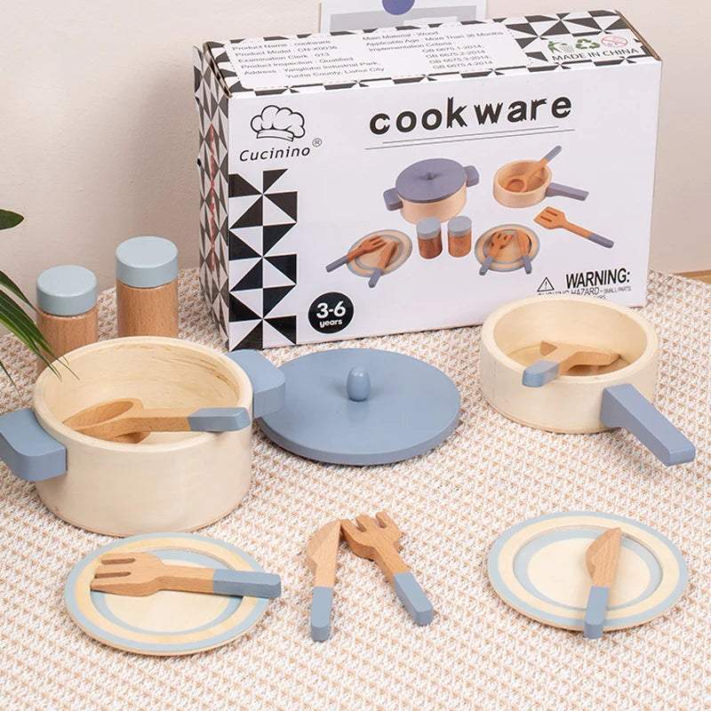 Set de Cuisine Miniature en Bois Montessori