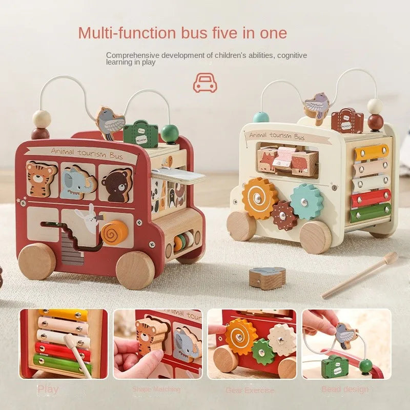 Bus d'Activités en Bois Montessori