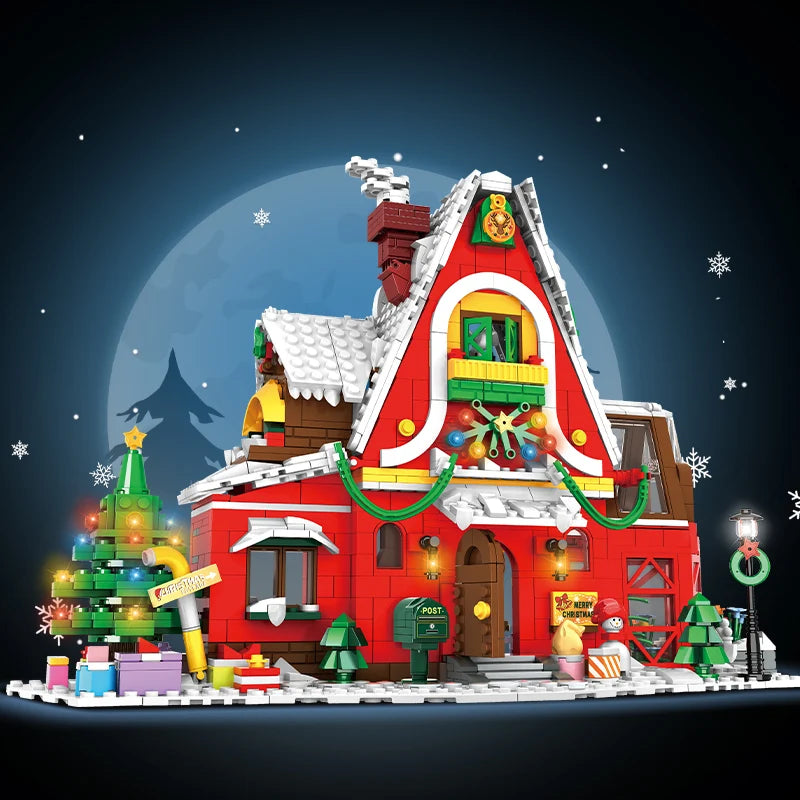 Maison de Noël en Briques de Construction Montessori