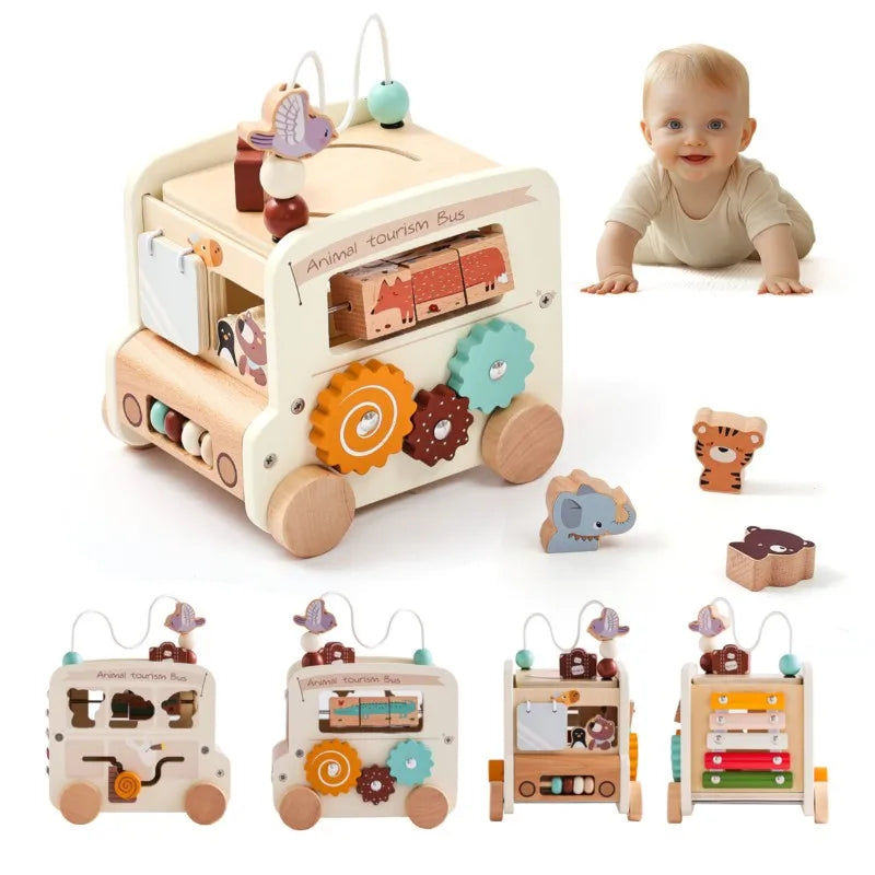 Bus d'Activités en Bois Montessori