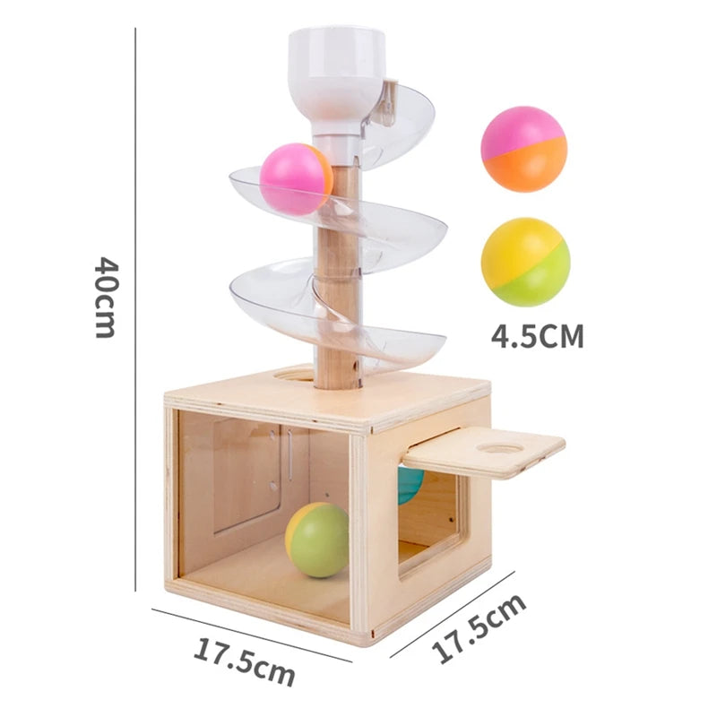 Tour Spirale à Boules en Bois Montessori