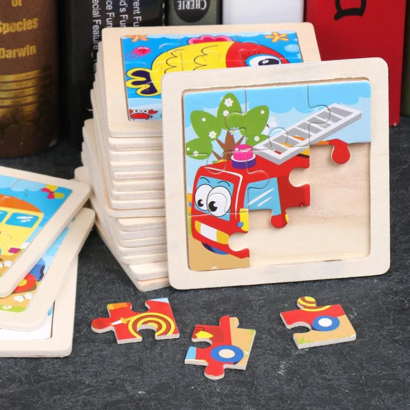 Mini Puzzle en Bois Animaux 9 Pièces