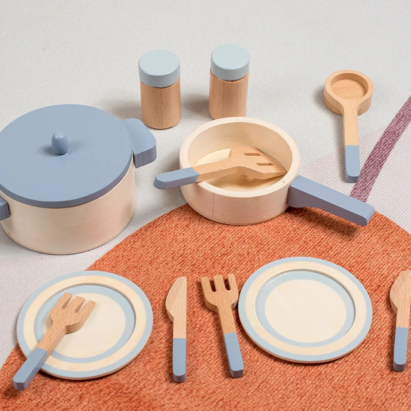 Set de Cuisine Miniature en Bois Montessori