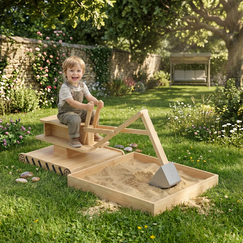 Pelleteuse à Sable en Bois avec Bac à Sable Montessori