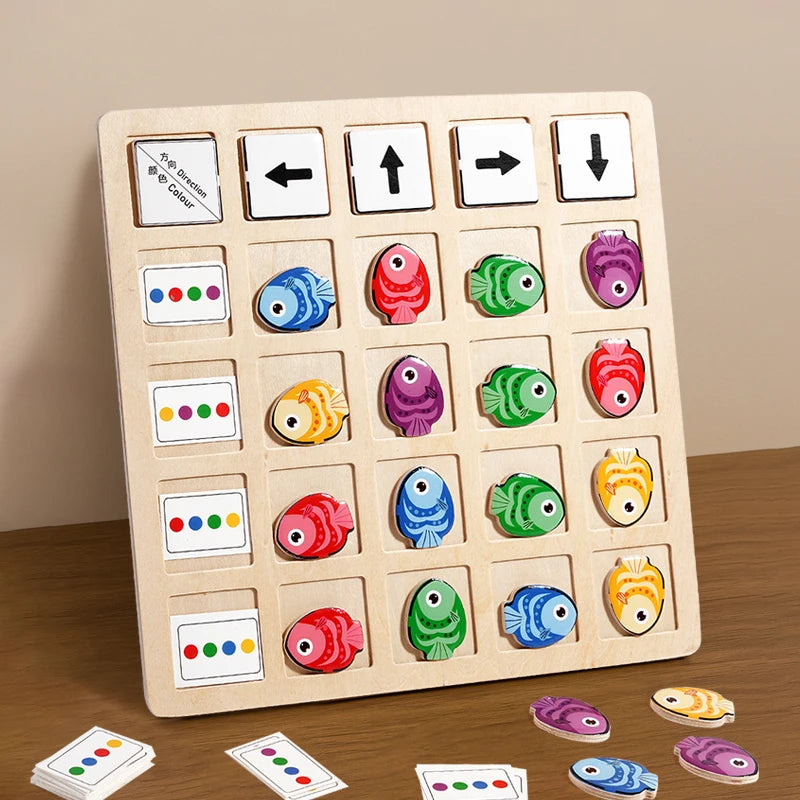 Jeu de Logique & Tri de Couleurs en Bois Montessori