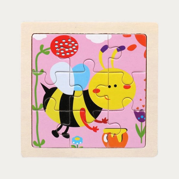 Mini Puzzle en Bois Animaux 9 Pièces