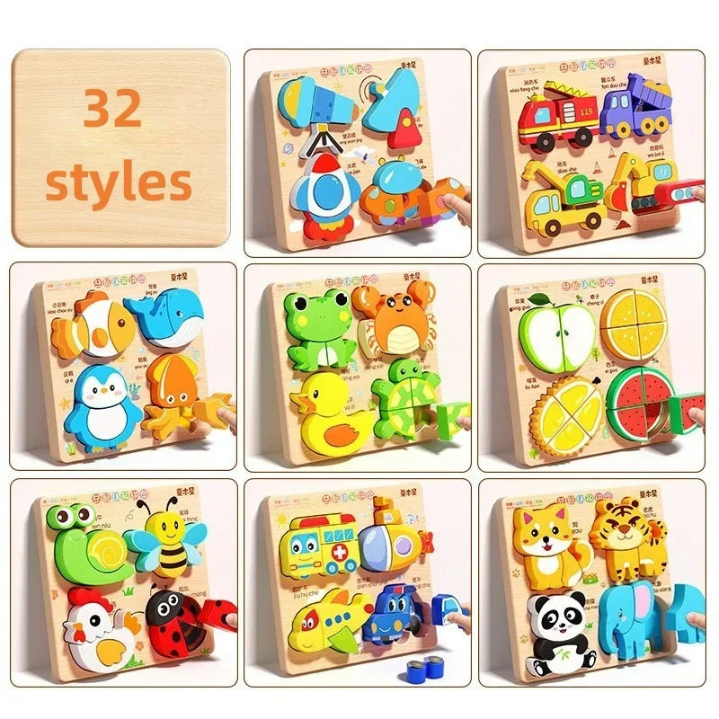 Puzzle d'Encastrement en Bois Montessori