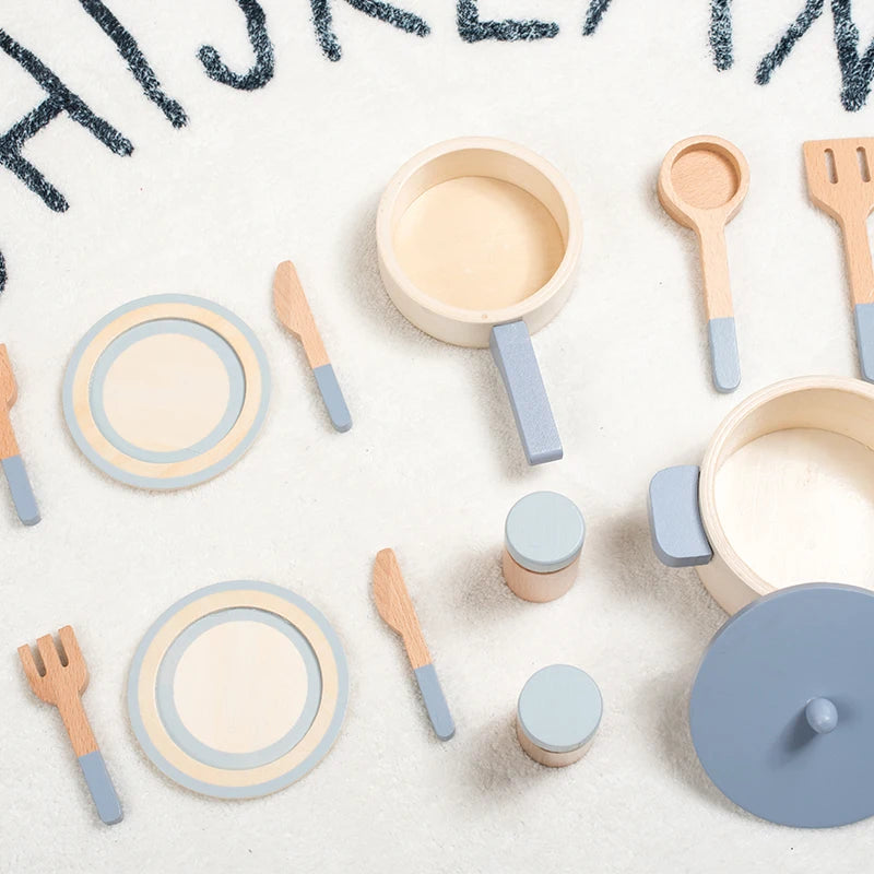 Set de Cuisine Miniature en Bois Montessori