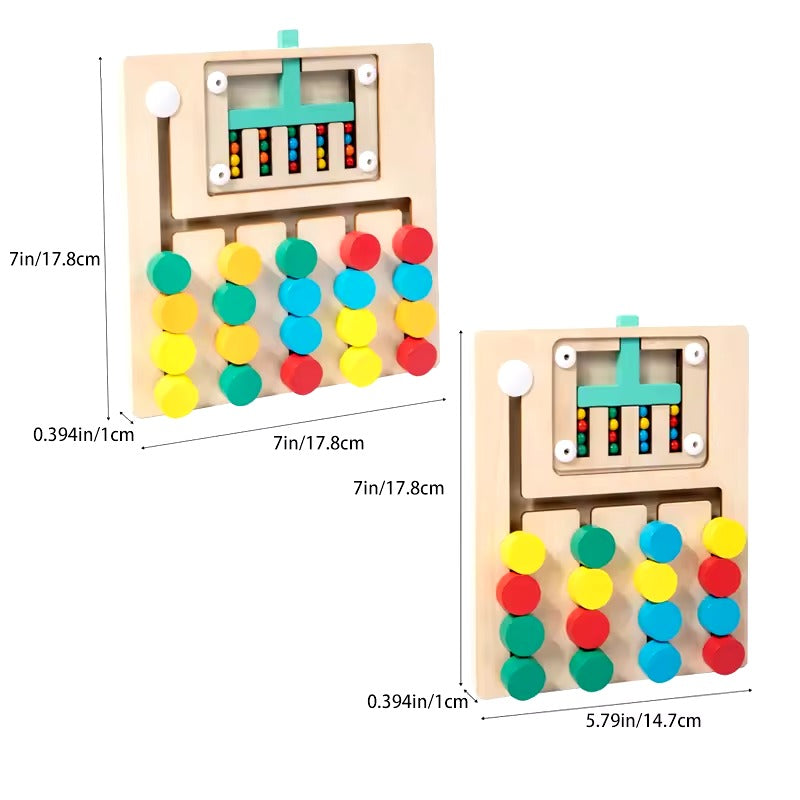 Jeu de Tri de Couleurs à Glissière en Bois Montessori