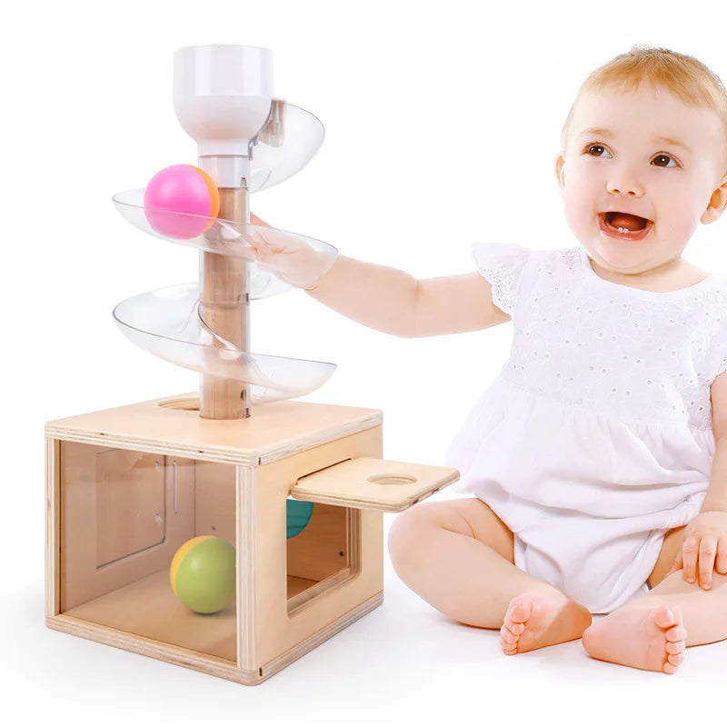 Tour Spirale à Boules en Bois Montessori