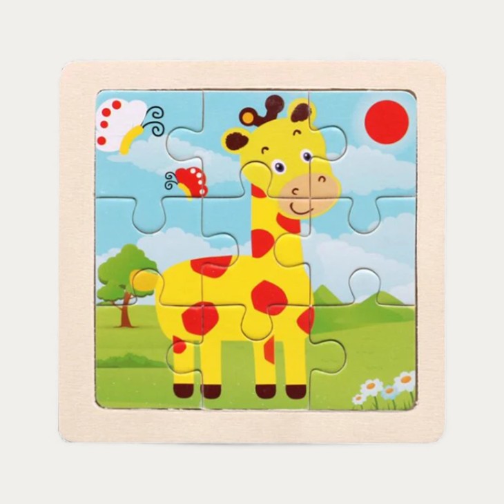 Mini Puzzle en Bois Animaux 9 Pièces