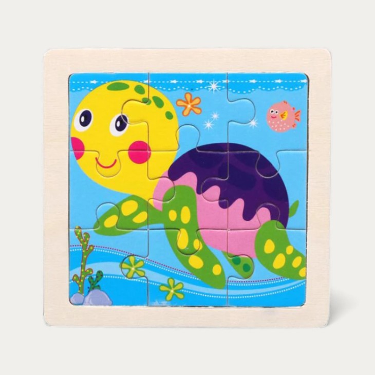 Mini Puzzle en Bois Animaux 9 Pièces
