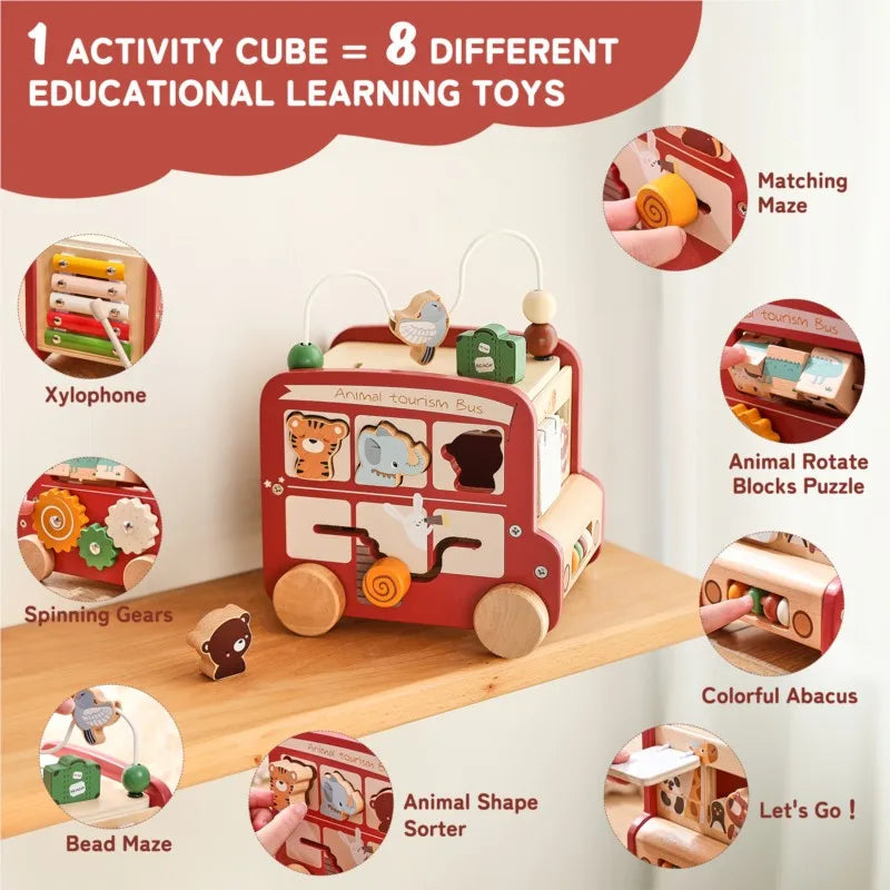 Bus d'Activités en Bois Montessori