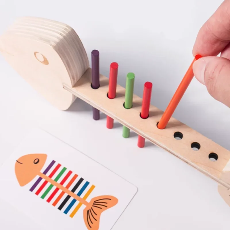 Jeu d'Encastrement en Bois Poisson Montessori