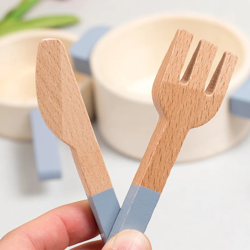 Set de Cuisine Miniature en Bois Montessori