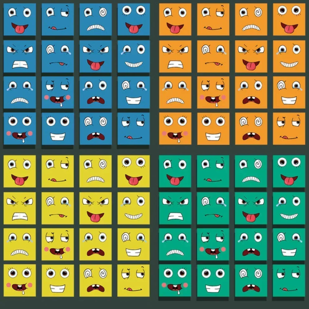 Jeu d'Expressions et d'Émotions en Bois avec Sonnette