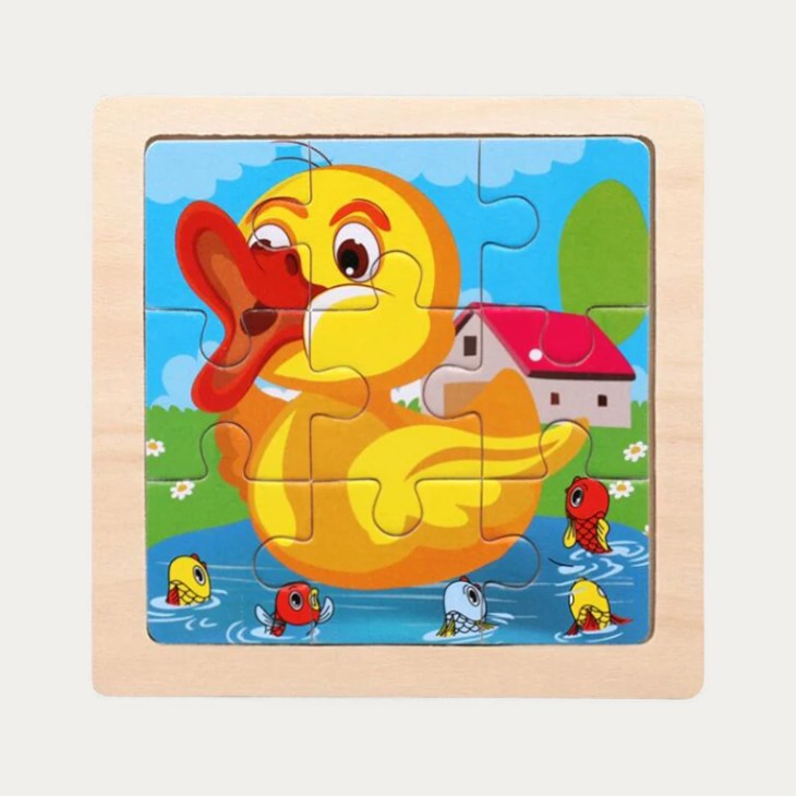 Mini Puzzle en Bois Animaux 9 Pièces
