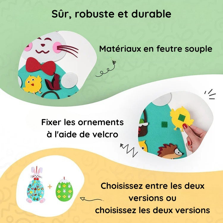 Lapin de Pâques en Feutrine Mural