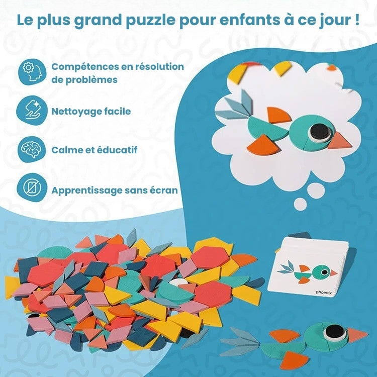 Jeu de Mosaïque & Tangram en Bois Montessori