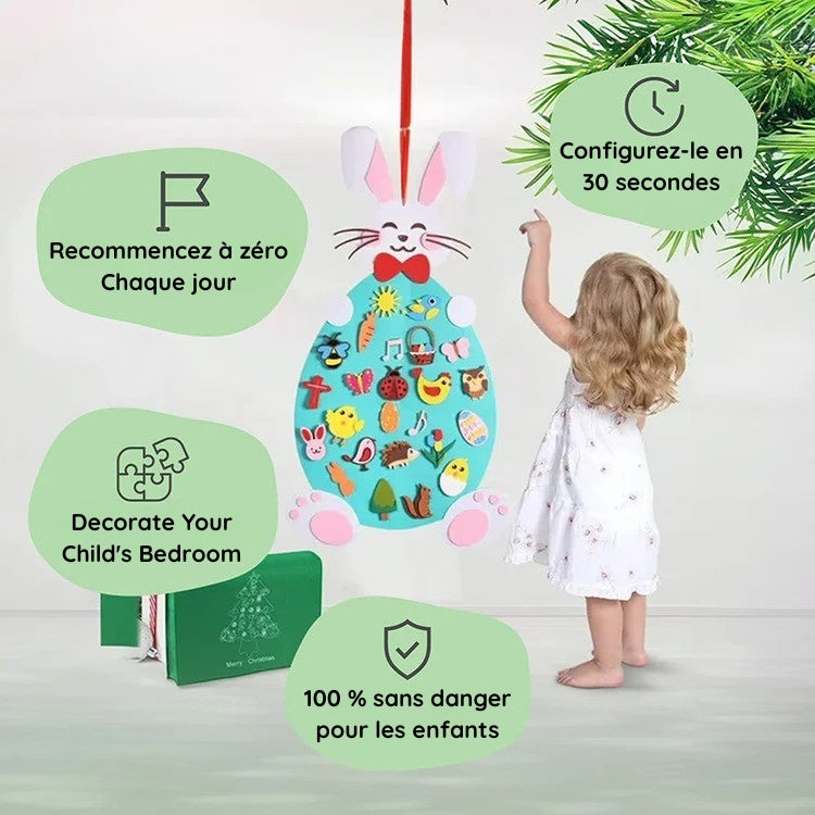 Lapin de Pâques en Feutrine Mural