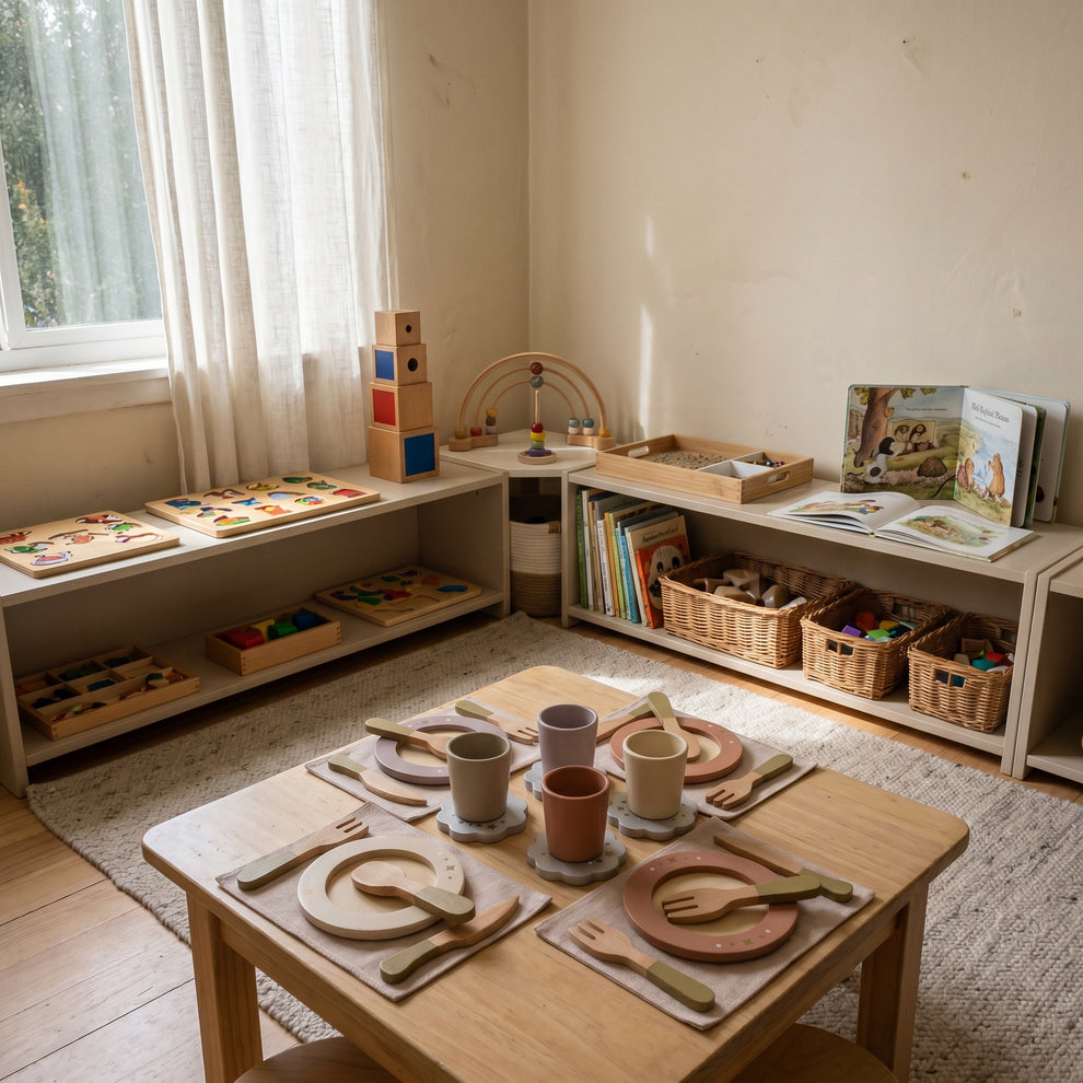 Set de Vaisselle en Bois 29 Pièces Montessori