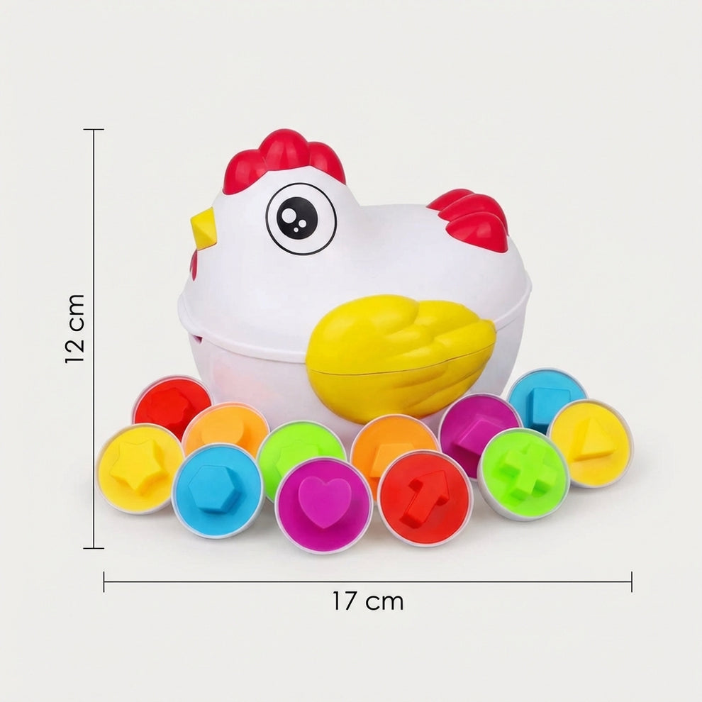 Jeu d'Encastrement Œufs et Poule Montessori