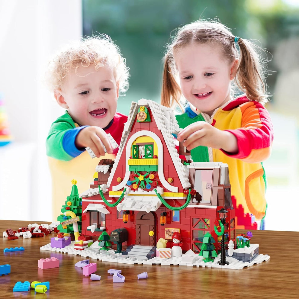 Maison de Noël en Briques de Construction Montessori