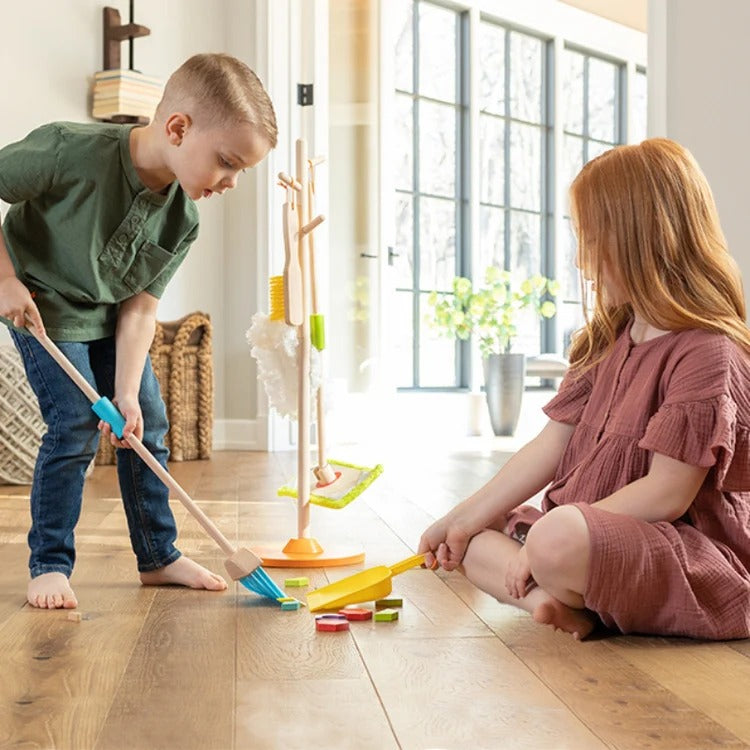 Kit de Nettoyage en Bois Montessori avec Support
