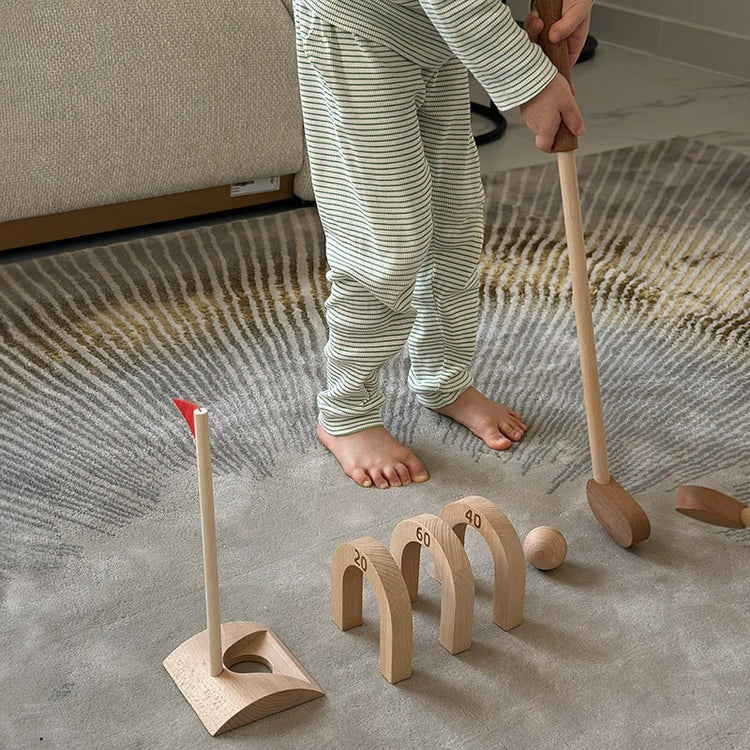 Set de Mini-Golf en Bois d'Intérieur Montessori