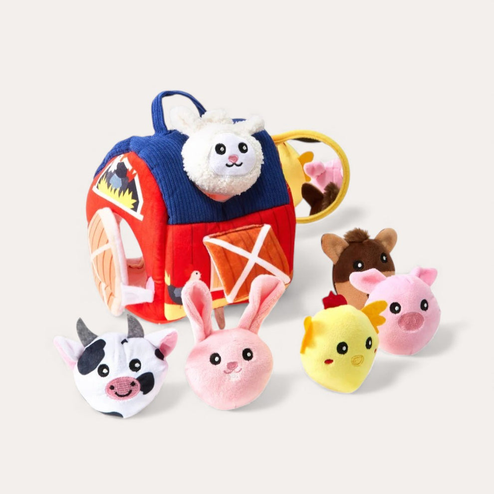 Ferme Souple en Peluche & 6 Animaux Montessori
