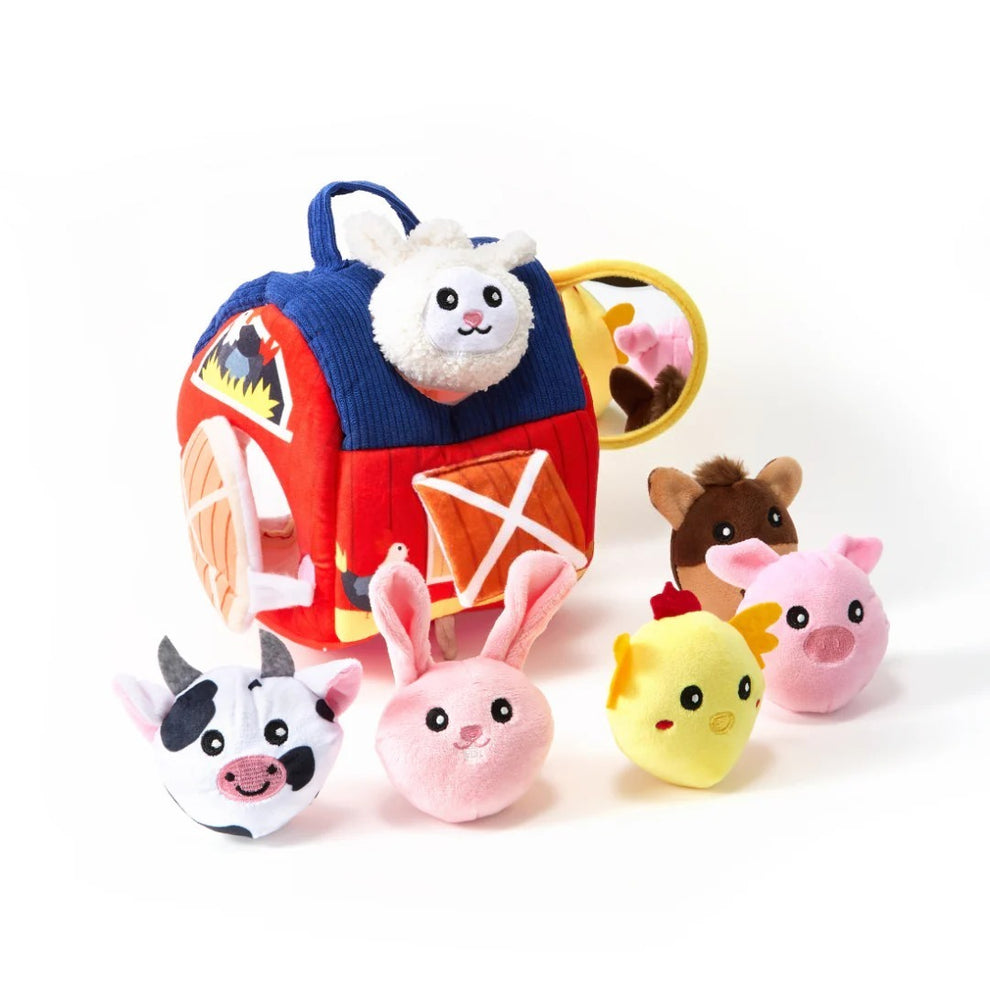 Ferme Souple en Peluche & 6 Animaux Montessori