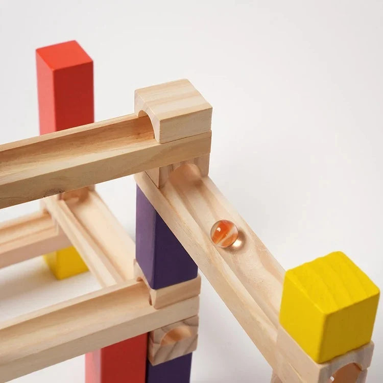 Circuit à Billes en Bois Montessori (36 Pièces)