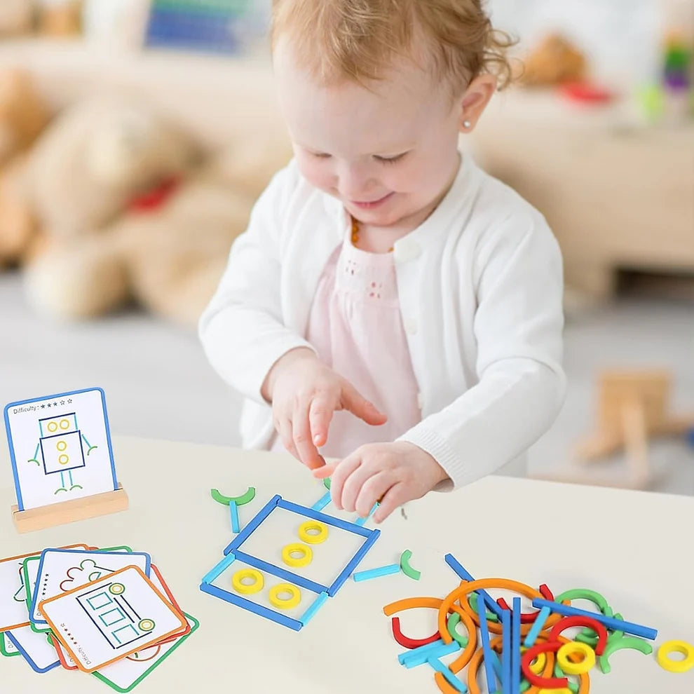 Jeu de Construction en Bois Montessori