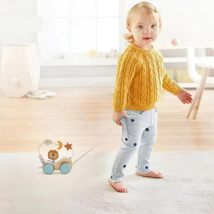 Jouet à Tirer en Bois Lion Montessori